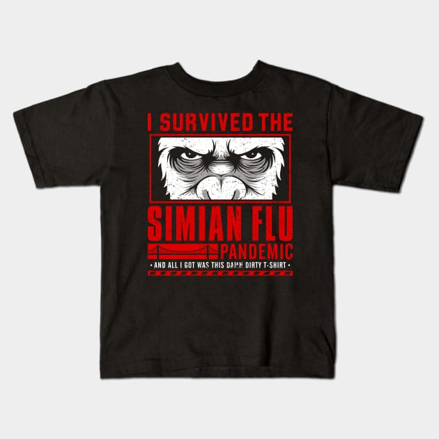 I Survived the Simian Flu Kids T-Shirt by adho1982